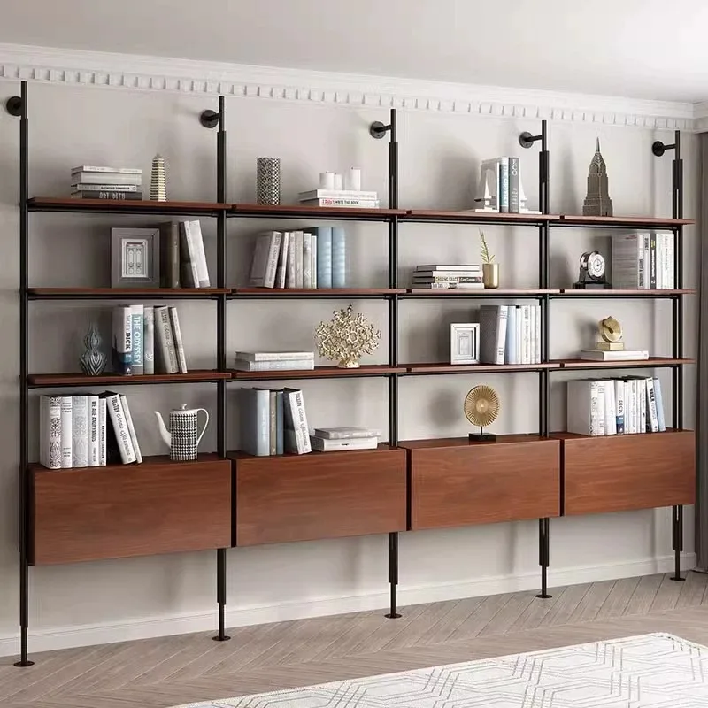 Wandregal, Wohnzimmer, Büro, integriertes Bücherregal, Bücherregal, Ausstellungsregal, Metallspind Image