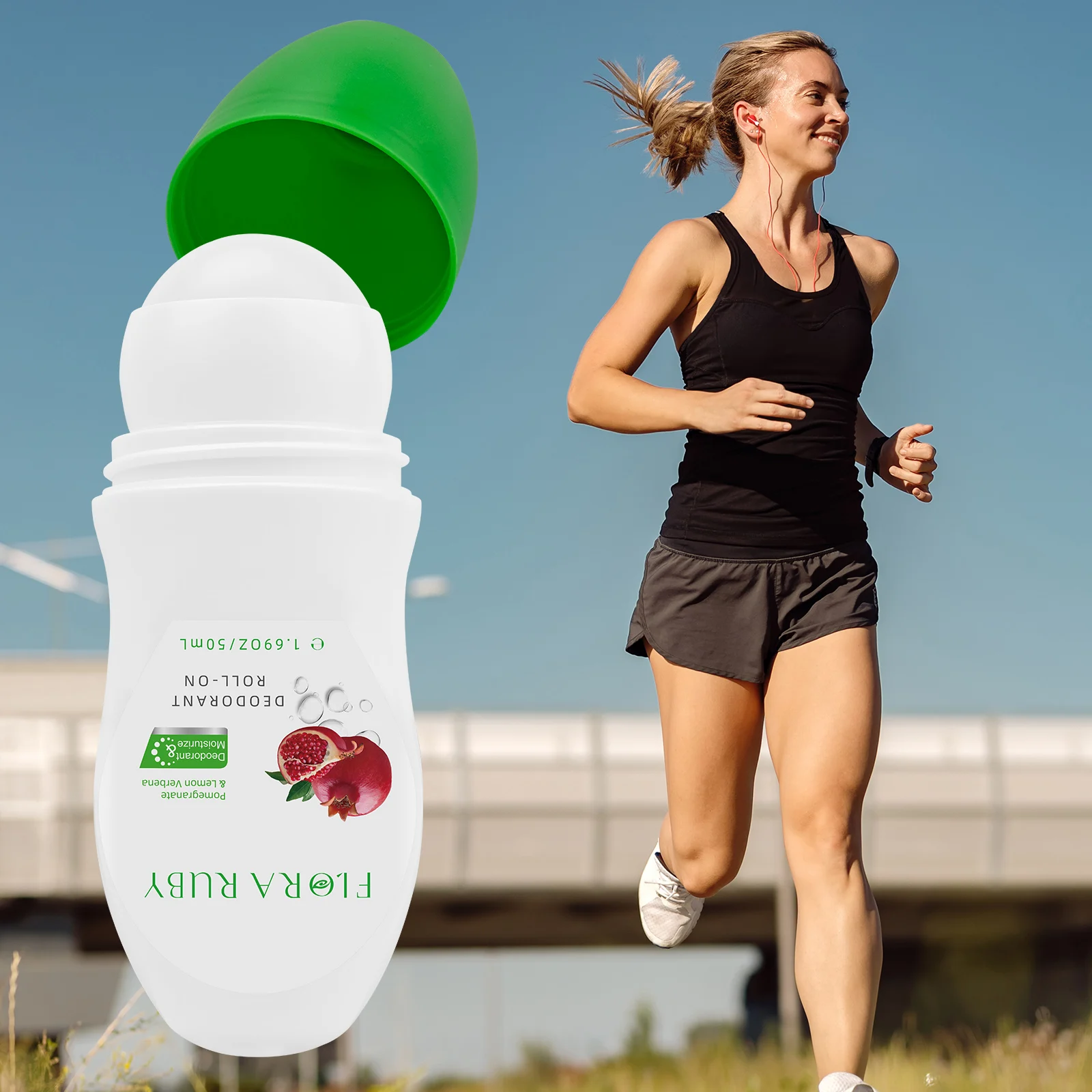 Körper-Deodorant-Rolle auf Aluminium, kostenloser Deodorant-Kugel, bietet 48 Stunden Geruchsschutz, kompakt und tragbar, geeignet für Sport und Gebrauch Image