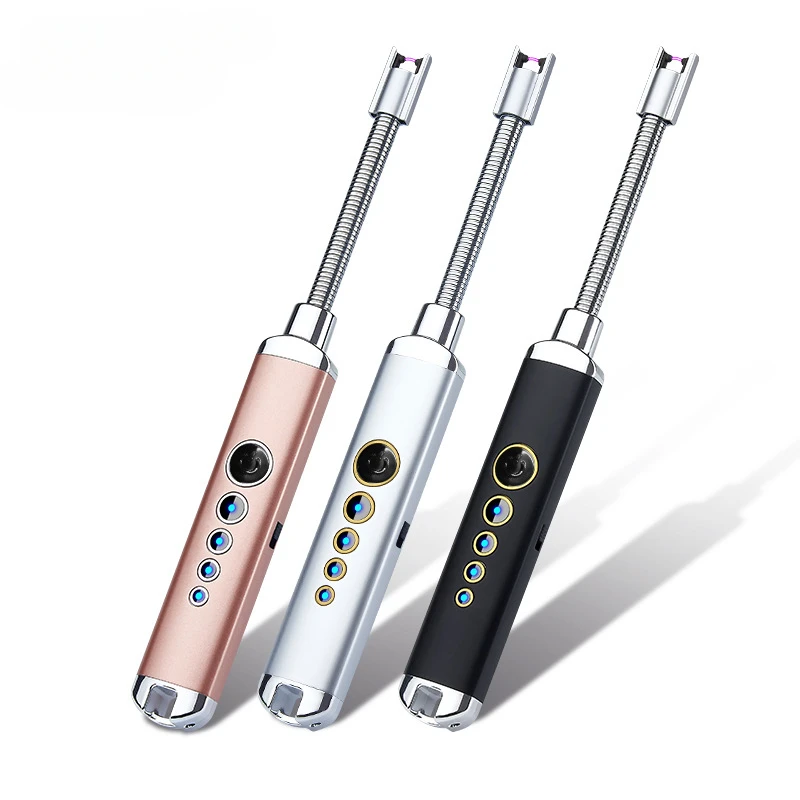 360-Grad-Drehung, verlängerter wiederaufladbarer elektrischer Lichtbogen-Zünder, Rauchen von Zigaretten, Küche, Gasherd, Kerze, Zündpistole, Feuerzeug Image