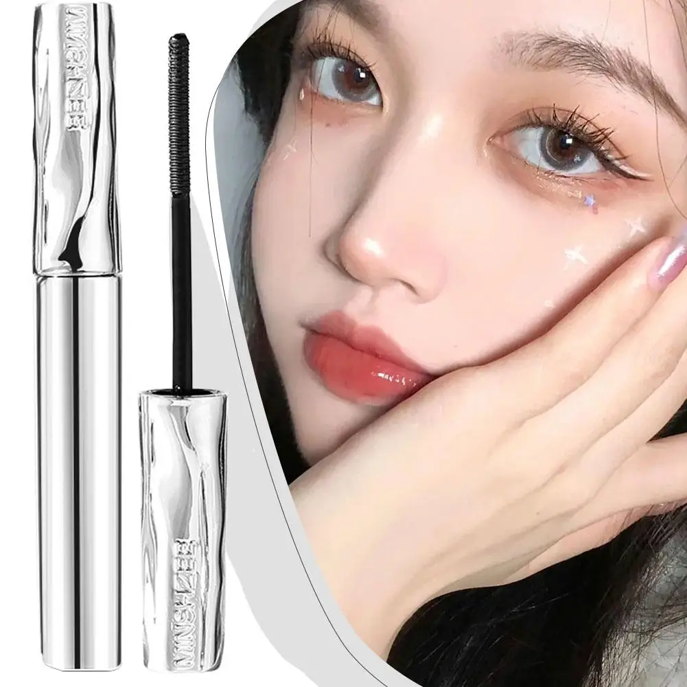Kleine Stahlrohr-Mascara, schwarz, dick, kräuselnd, Wimpernverlängerung, wasserdicht, langlebig, 4D-Augenverlängerung, schnell trocknendes Augen-Make-up Image