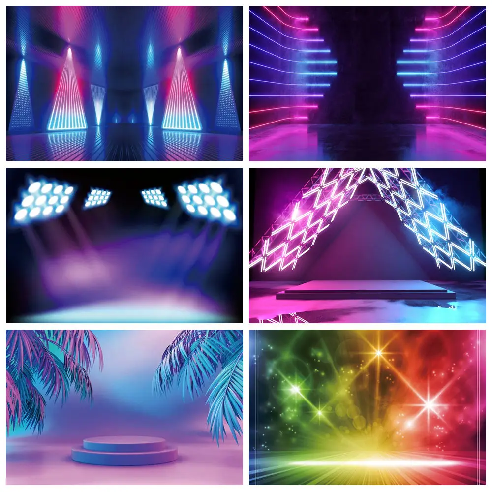 Neonfarbener Tanzbühnen-Hintergrund für Fotografie, Frauen, Männer, Geburtstag, Wandteppich, Fotografie-Hintergrund, Schimmer, Party, Fotozone Image