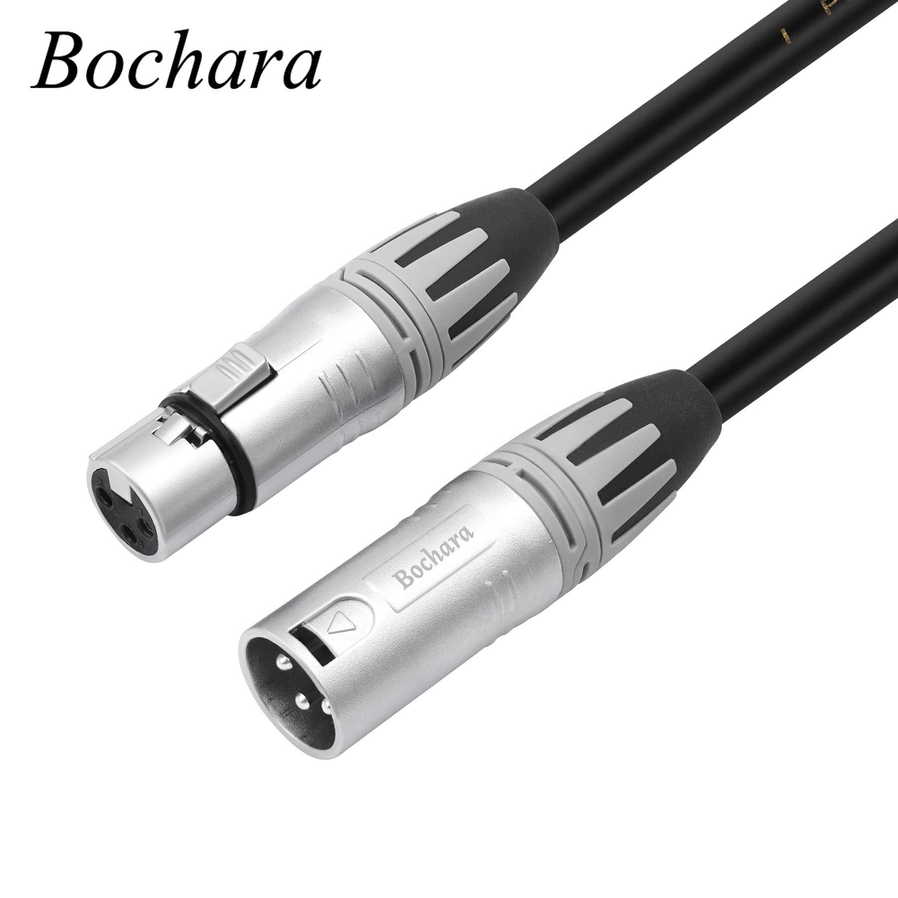 Bochara Zinklegierungs-XLR-Verlängerungskabel, Stecker auf Buchse, OFC-Audiokabel, doppelt geschirmt, für Mikrofonmischer, 1 m, 2 m, 3 m, 5 m, 10 m Image