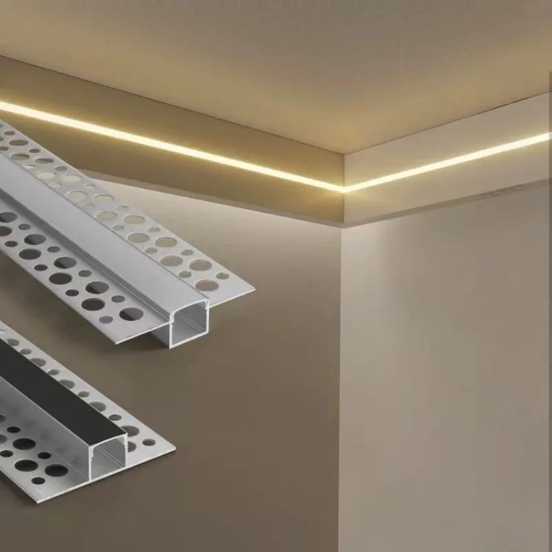 Einbau gebogen LED Aluminium Profil frei biegender Kanal Diffusor PC Abdeckung Wohnzimmer Wand Decke Dekor lineare Bar Lampe Image