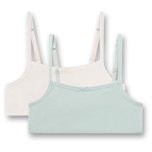 Sanetta - Kid's Doppelpack Bustier 349463 - Alltagsunterwäsche Gr 128 grau/weiß