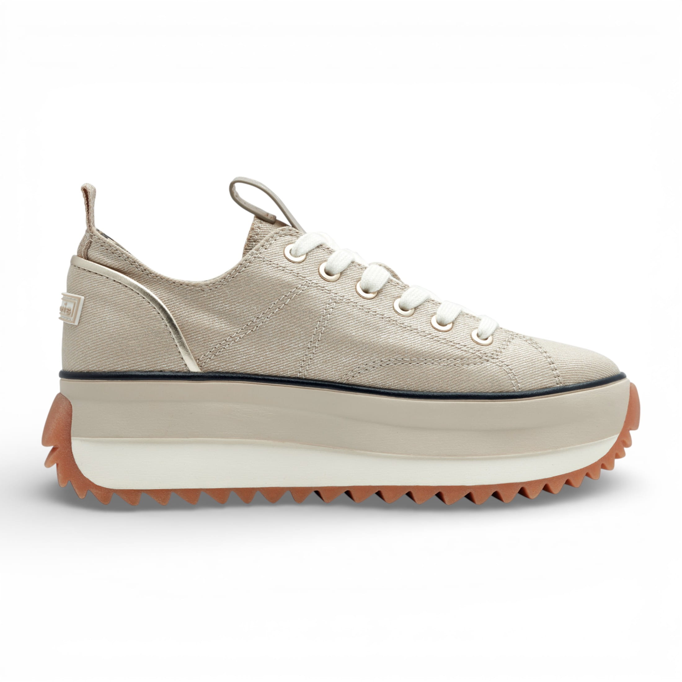 Tamaris Damen-Plateau-Sneaker, beige, zum Schnüren