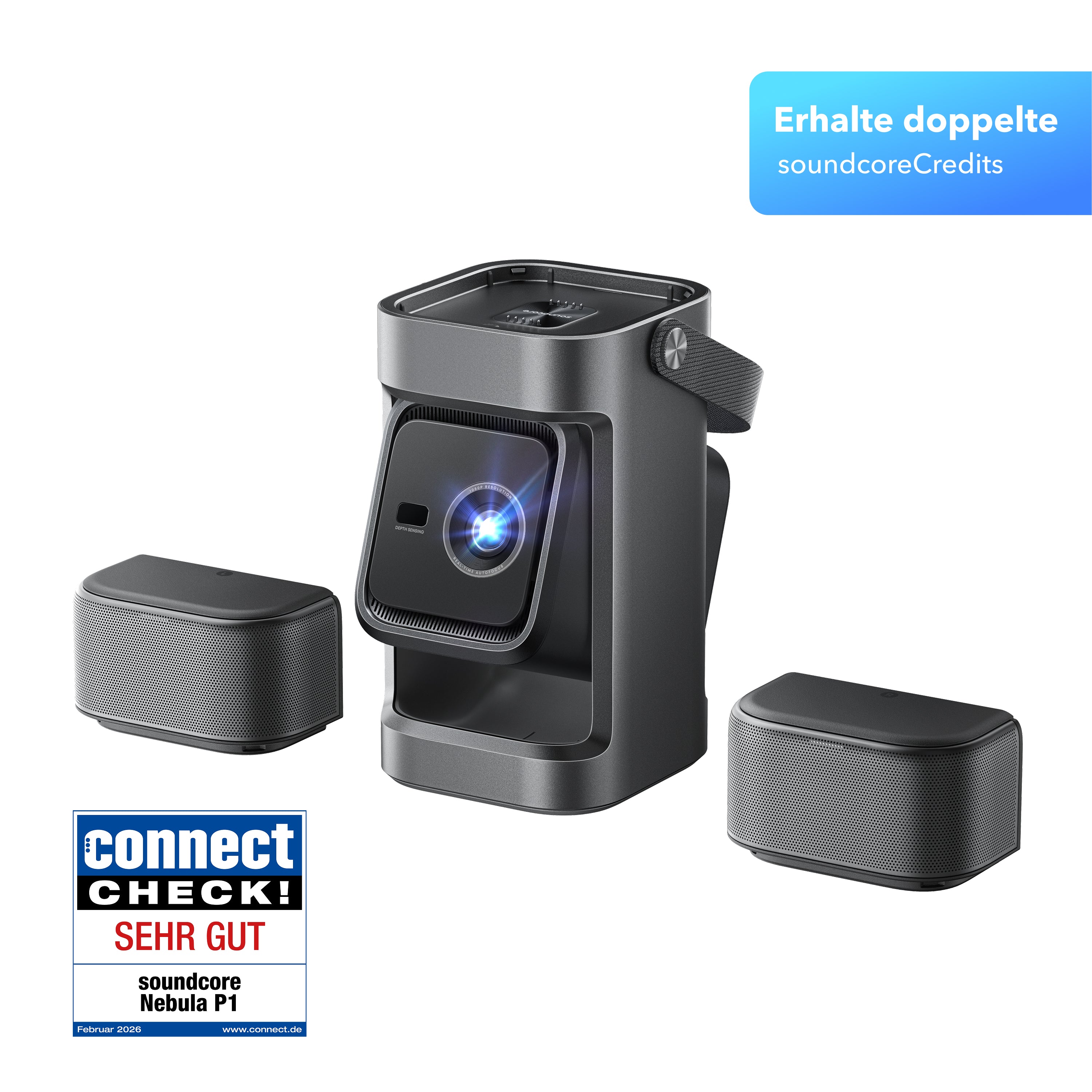 Nebula P1 | Der weltweit erste mobile Projektor mit abnehmbaren Lautsprechern Image
