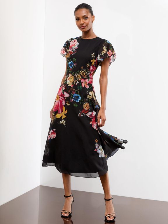 sachin and babi light blue dress ROTATE | sequin-embellished chiffon midi dress