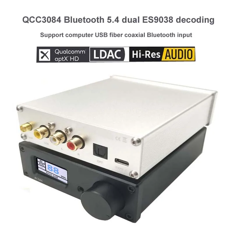 LUSYA Y3 Dual ES9039Q2M Bluetooth QCC3084 5,4 LDAC Audio USB Optischer Koaxial-Decoder HiFi DAC Decodierung Display In Aluminiumgehäuse Image
