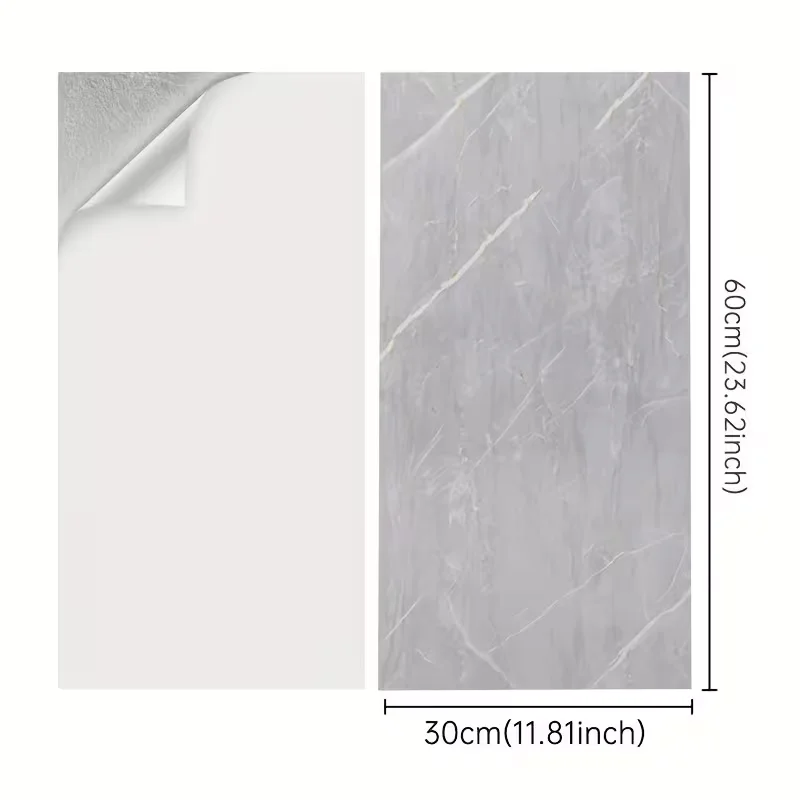 20–40 Stück, 30 x 60 cm, Wandaufkleber mit Marmormuster, DIY, wasserfest, PVC-Material, 3D-Aufkleber, abziehbar, Raumdekoration. Image