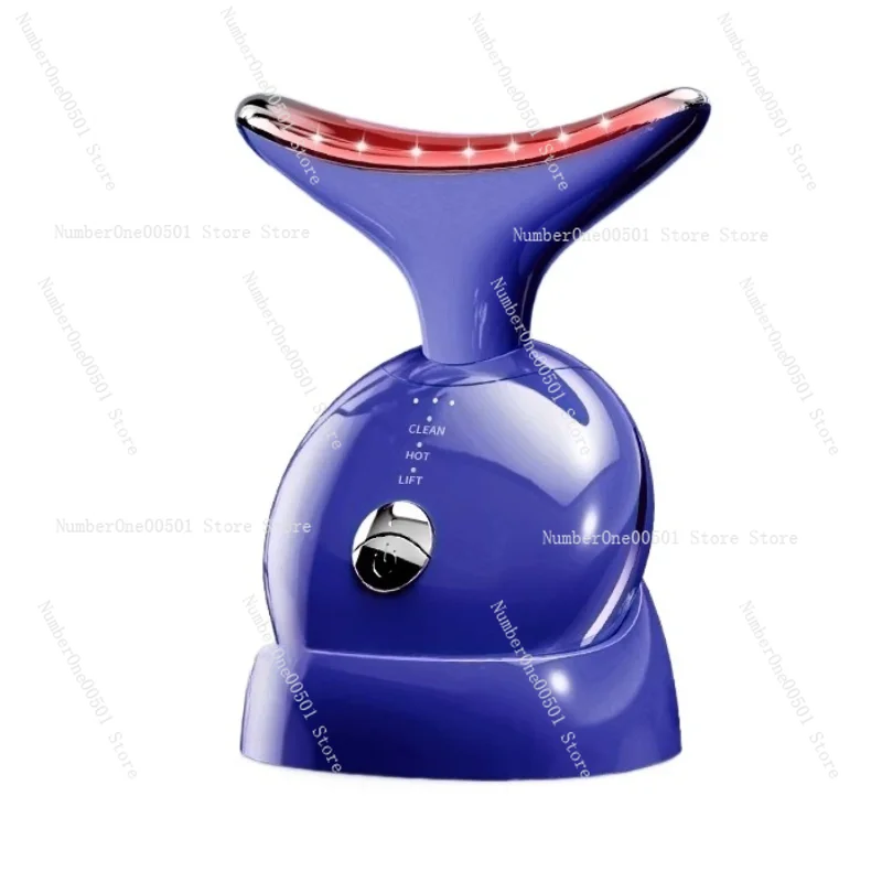 Anti-Aging-Gesichtsmassagegerät, Rot-Blaulicht-Therapiegerät für Nackenfalten, Nasolabialfalten, Facelifting, Hautstraffung, Pflege Image