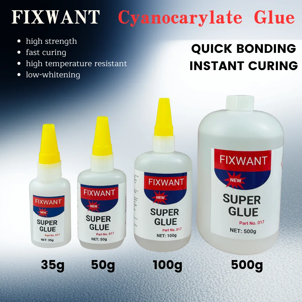 Ultra Starker Cyanacrylat-Superkleber - Sofortige Schnellbindung für Metall, Kunststoff, Holz, Keramik-Reparatur 35g/50g/100g/500g