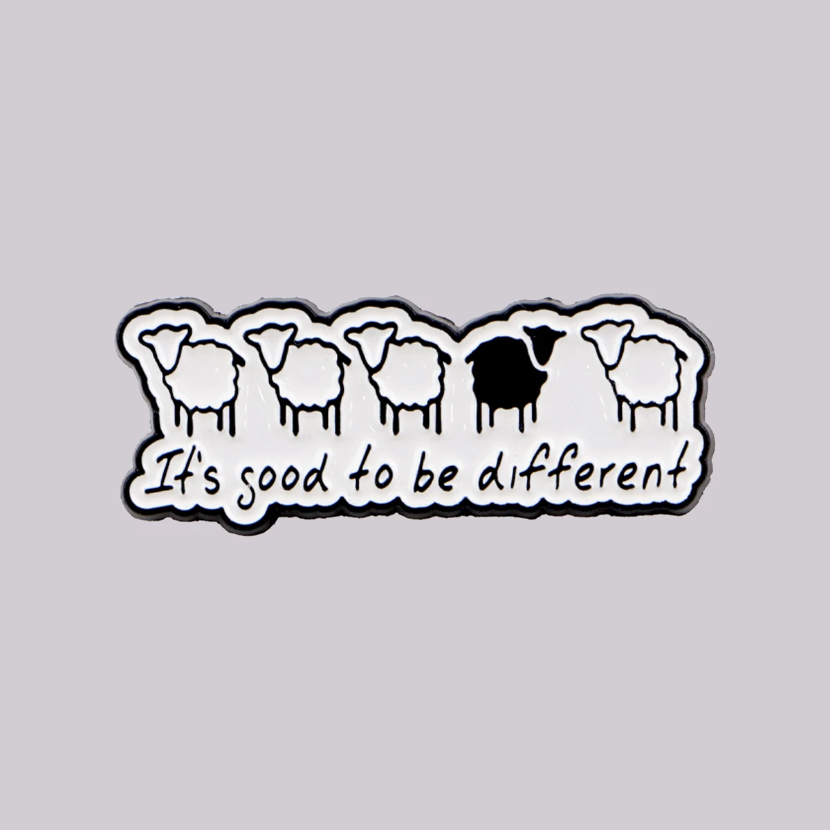 Fünf Schafe kombinieren „It'S Good to Be Different“ Emaille-Anstecknadel, Anstecknadeln, Broschen für Frauen, lustiger Schmuck, Accessoires, Geschenk für Freunde Image