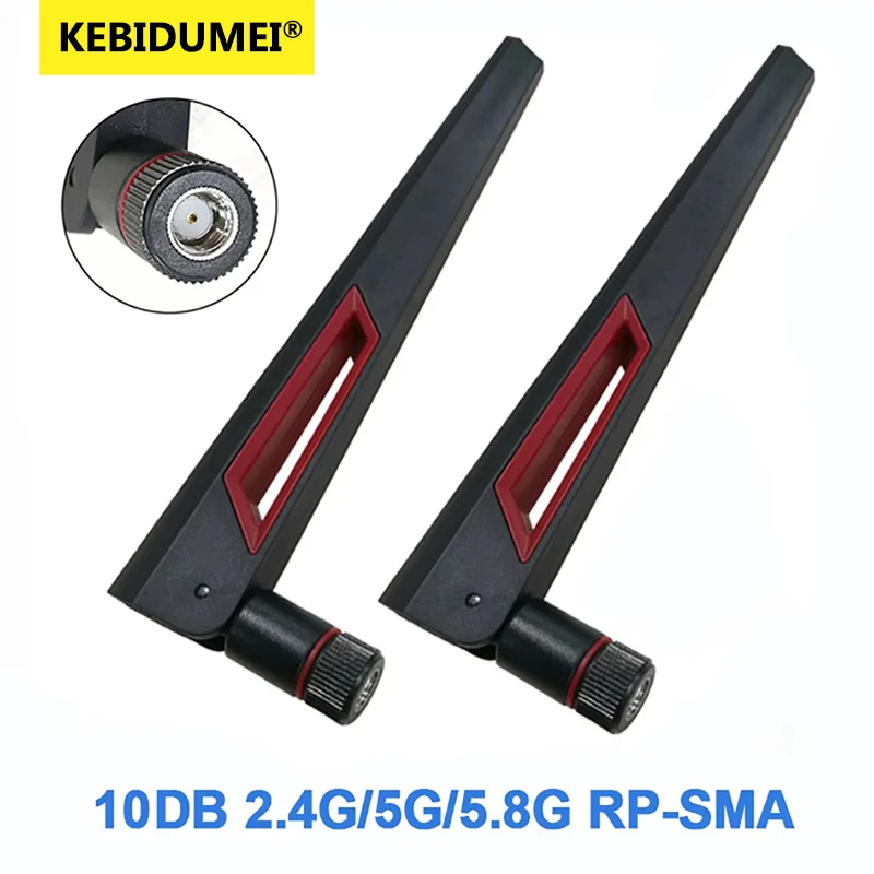 10dbi WIFI Antenne 2,4 GHz 5 GHz 5,8 GHz Signal Booster Antenne RP SMA Stecker Universal Antena wifi für Verstärker WLAN Router Image