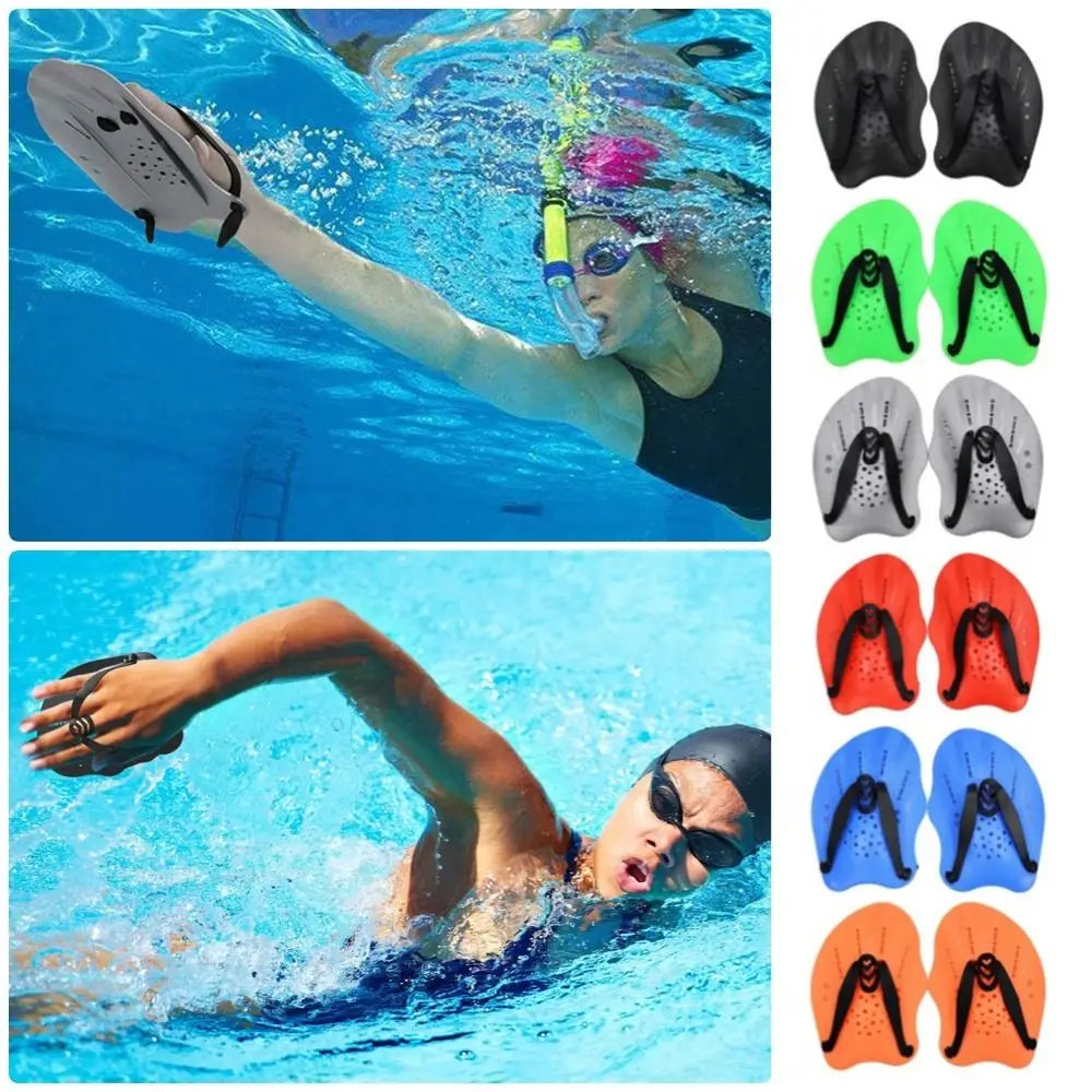 1 Paar Freestyle-Schwimmpaddel mit Silikonbändern für Kinder/Erwachsene, zum Schwimmen, Froschpaddel, verstellbare Hände, Flossen, Flossen Image