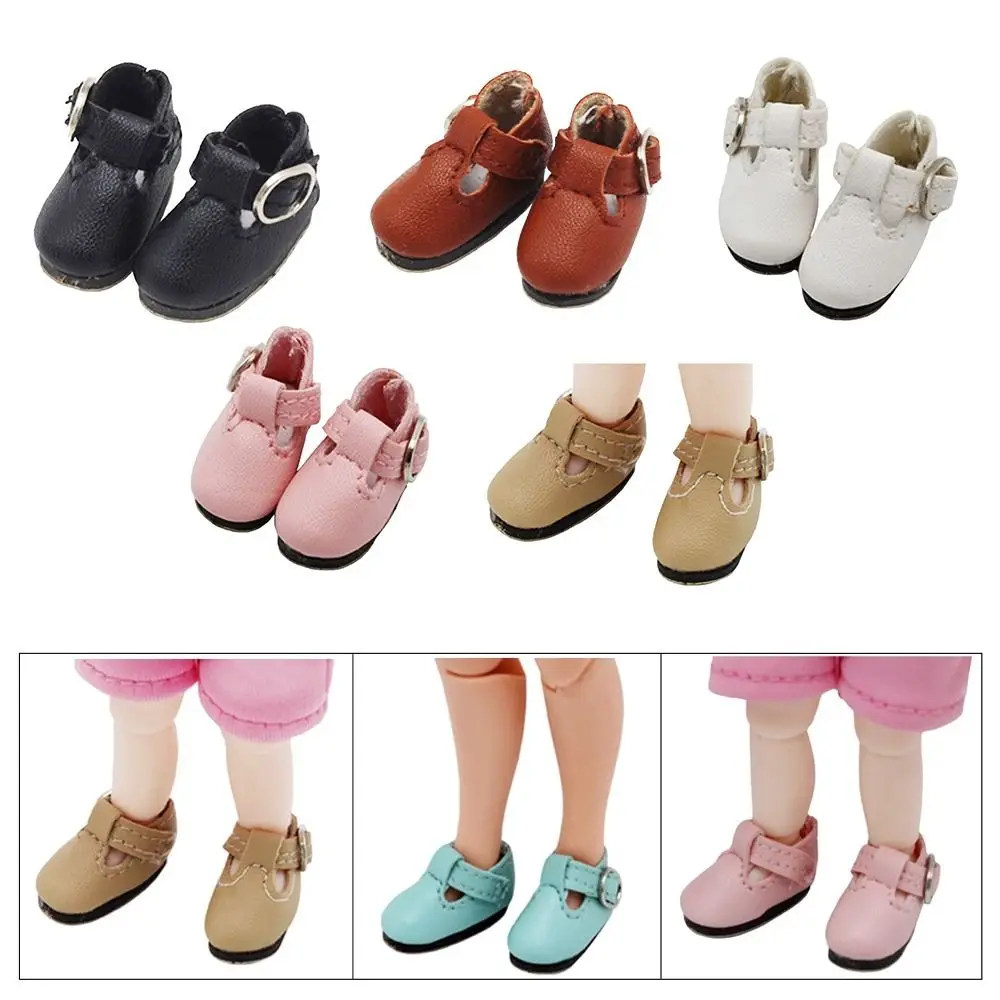 2,8cm * 1,2cm BJD Puppenschuhe Mini-Größe T-förmiger Knopf Puppen-Lederschuhe Modisches Design PU-Leder Puppen-Prinzessinnen-Schuhe 1/8 BJD