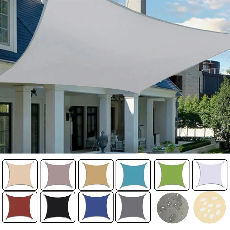 Wasserdichte Markise aus Segeltuch, Polyester, Anti-Ultraviolett, winddichter Sonnenschutz für den Außenbereich, geeignet für Terrasse, Hinterhof, Garten Image