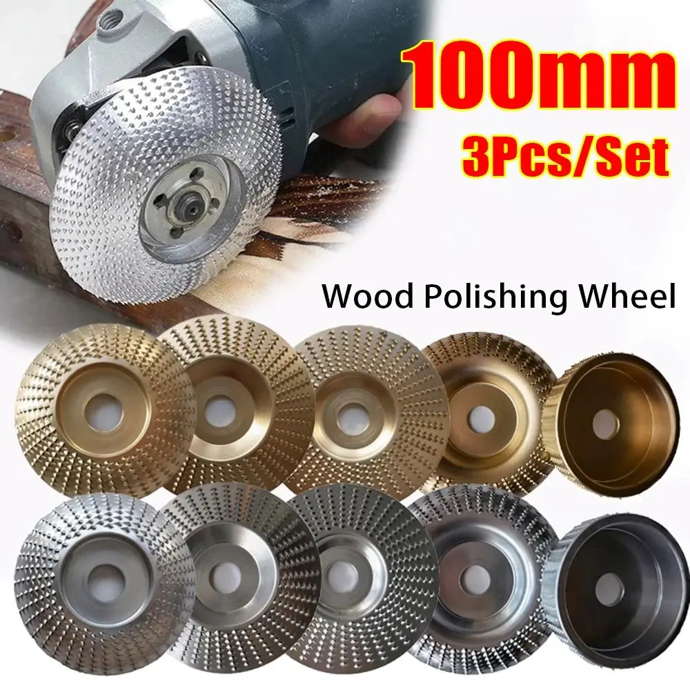 1/3Pcs Holz Schleifen Rad Winkel Grinder Dreh Disc Holz Carving Schleifen Carbon Stahl Arc/Flach/abgeschrägte Disc Schleif Werkzeug Image
