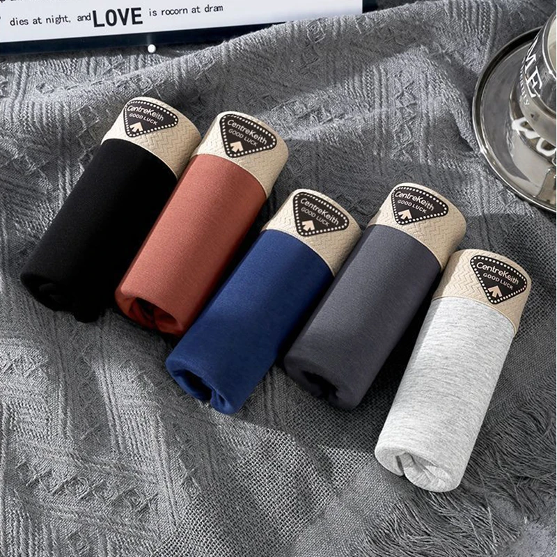 5er-Set Herren-Boxershorts, modische Unterwäsche, hochelastische Slips, Unterhosen für Herren, luxuriöses Set, Shorts, atmungsaktiv, weich, Herren-Boxershorts Image