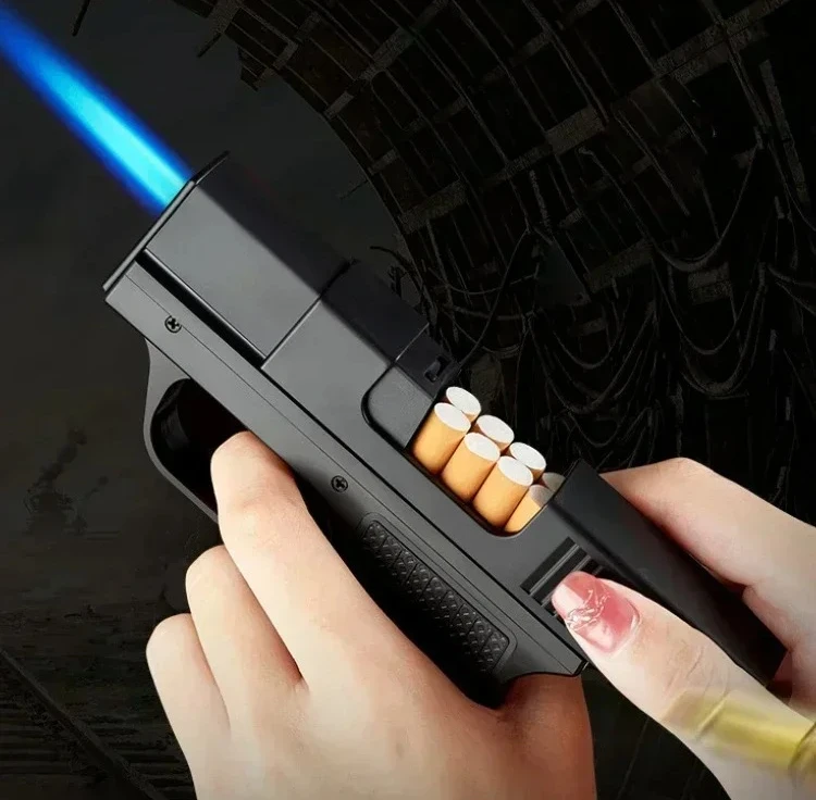 Outdoor Kreative Winddicht Feuerzeug Zigarette Box Kapazität 10PCS Zigarette Leichter Zubehör Geschenk Zubehör für Freund Image