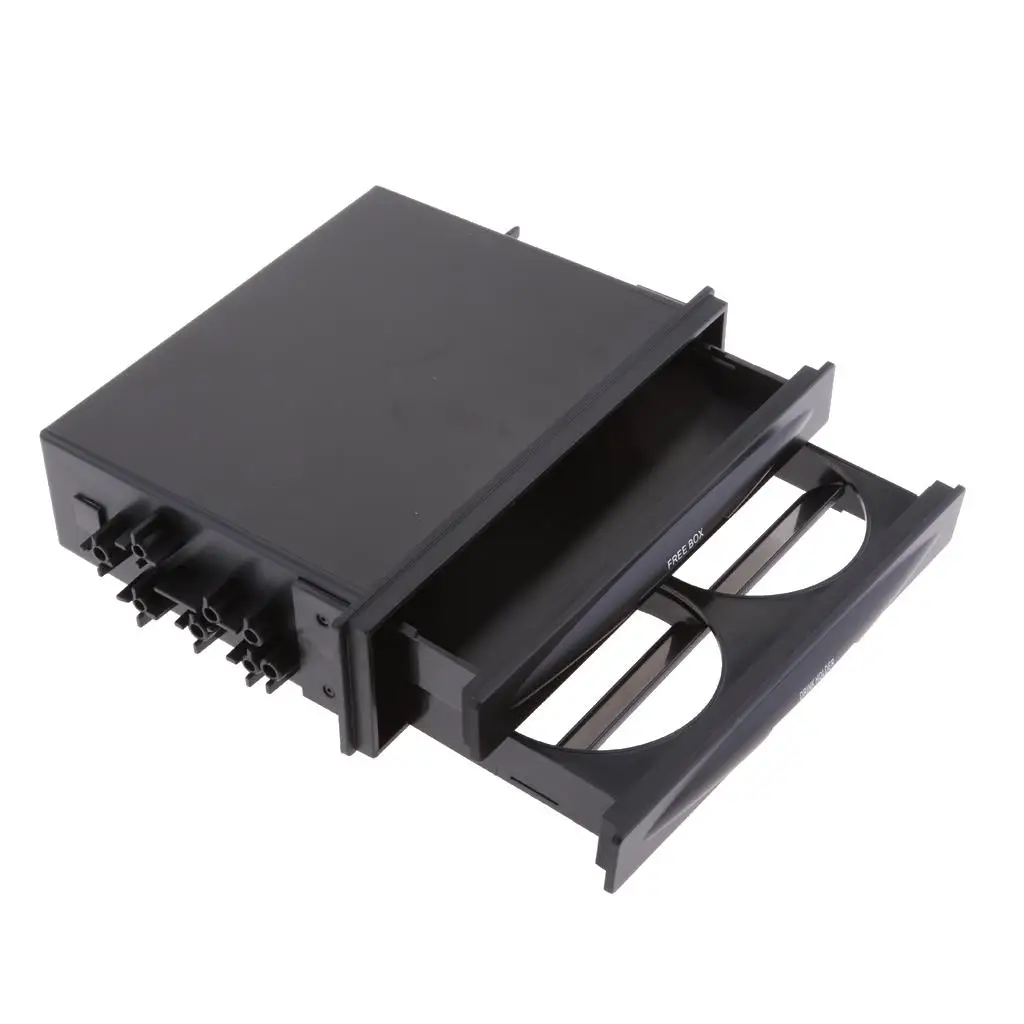 Auto Auto Doppelschicht Din Radio Tasche Getränkehalter DVD CD Aufbewahrungsbox