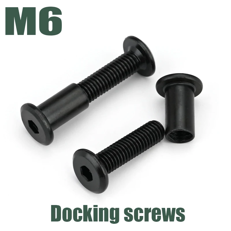 M6 Klemmplatte zum Verriegeln der Schraube zum Klopfen der Schraube, Reparaturbolzen für Zuhause, innere sechs Kombinations-Sperrholz-Stoßbolzen, schwarze Innenschraube Image