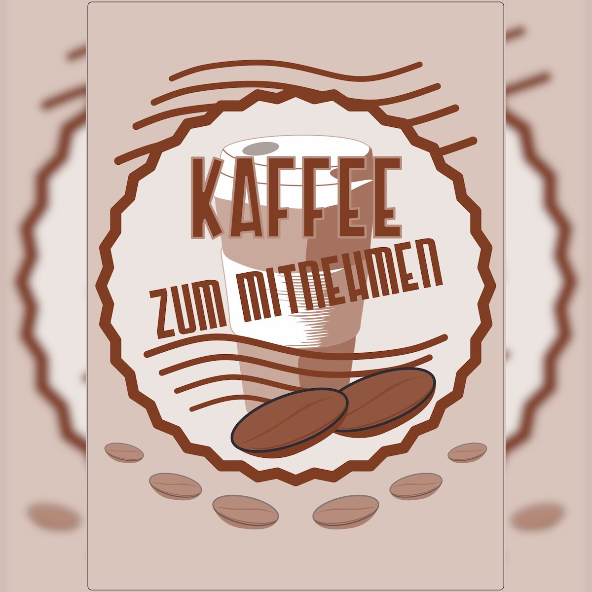 HB-Druck Werbeaufkleber Aufkleber Kaffee Mitnehmen Hochkant A1 (594x841mm) Image