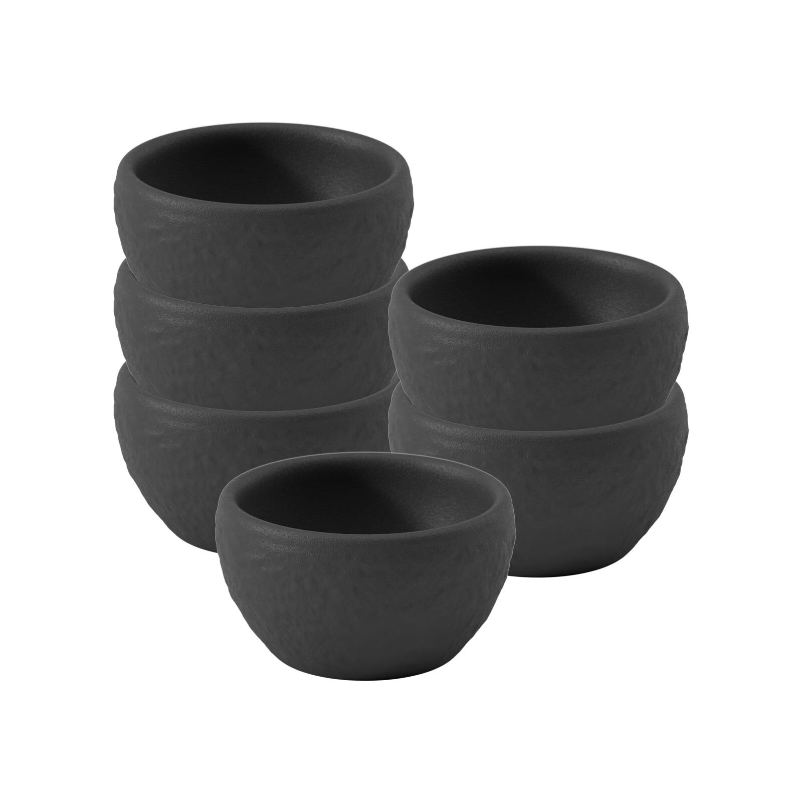 Eierbecher VILLEROY & BOCH "Eierbecher Manufacture Rock ø 4,8 cm 6er Set schwarz", schwarz, Porzellan, Eierbecher