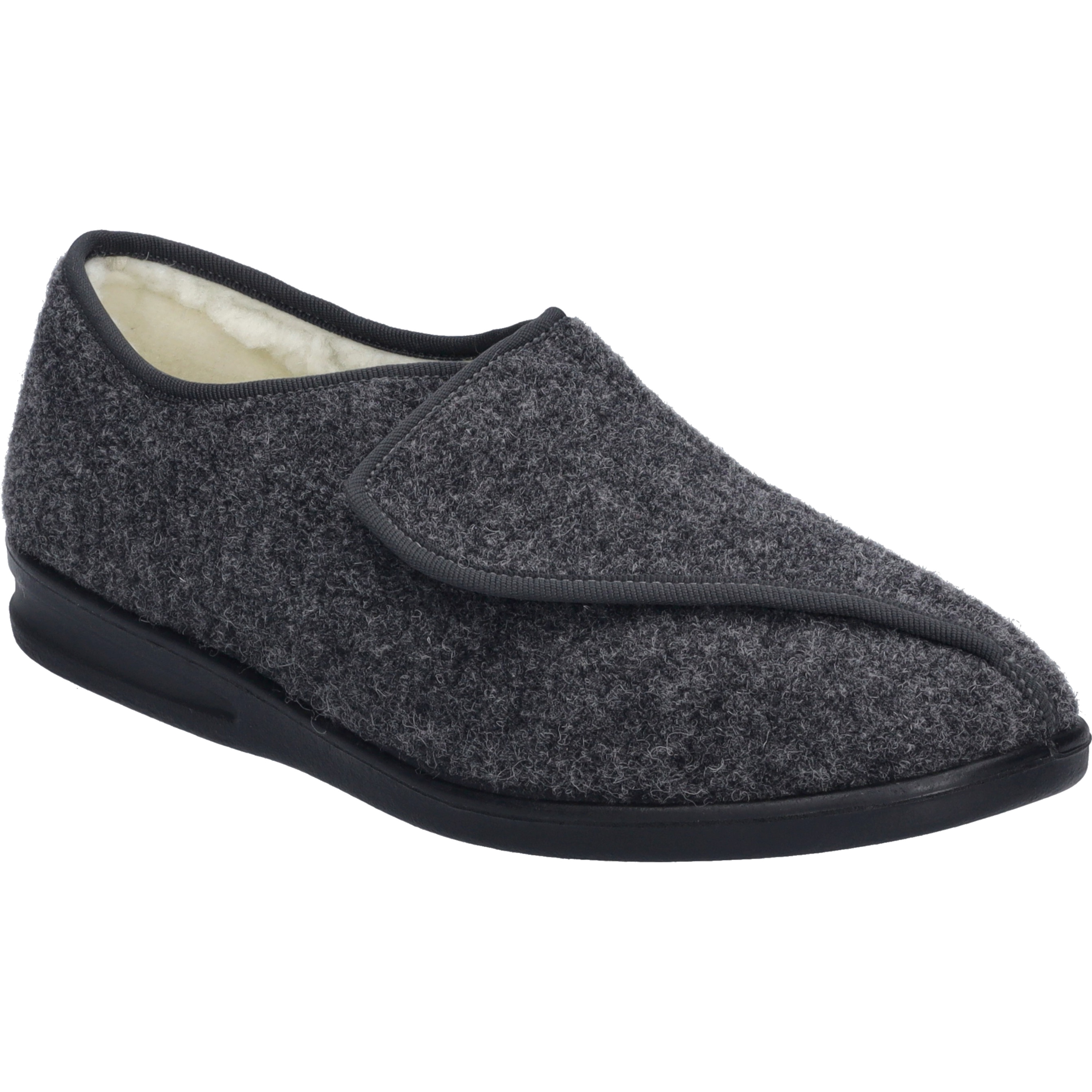 Hausschuh JOSEF SEIBEL "Belfort 85 W, anthrazit", Herren, Gr. 43, grau (anthrazit), Obermaterial: 100% Textilmaterial TEXMAT., Schuhe Hausschuh