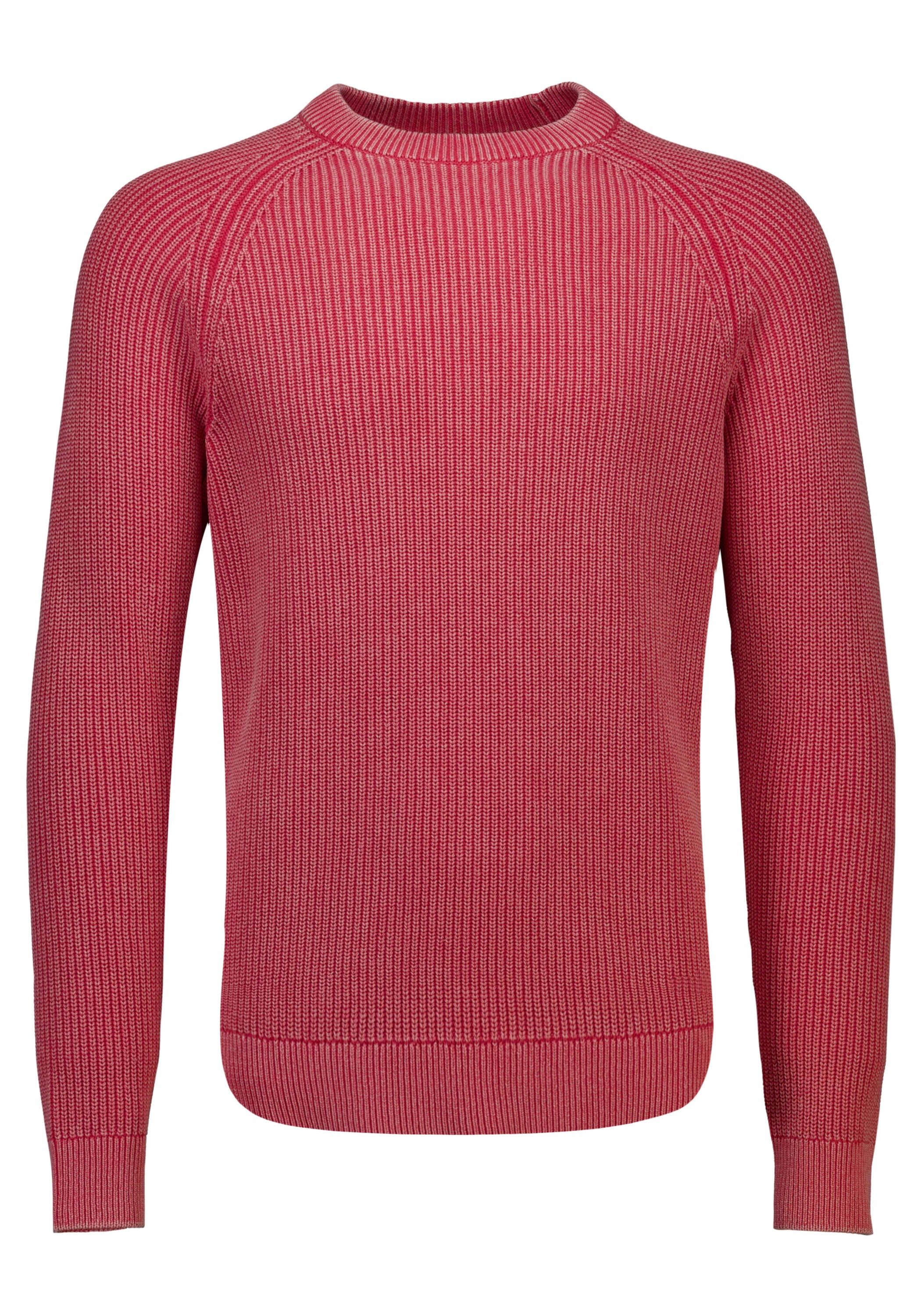 Strickpullover LINDBERGH "Strickpullover Relaxed Fit", Herren, Gr. XXL, pink, Obermaterial: 60% Baumwolle, 40% Polyester, unifarben, Rundhals, Pullover Strickpullover