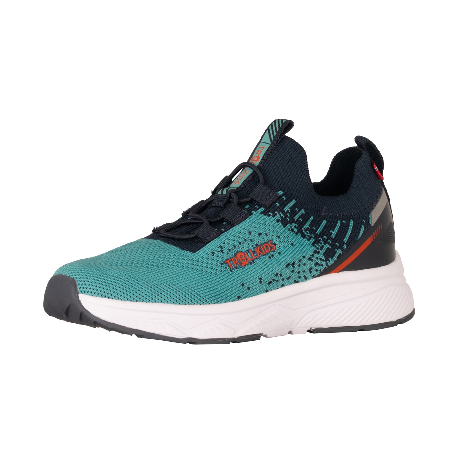 Slip-On Sneaker TROLLKIDS "KIDS BALESTRAND SNEAKER", Mädchen, Gr. 30, dusty turquoise, schwarz navy, glow orange, Synthetik, Schuhe