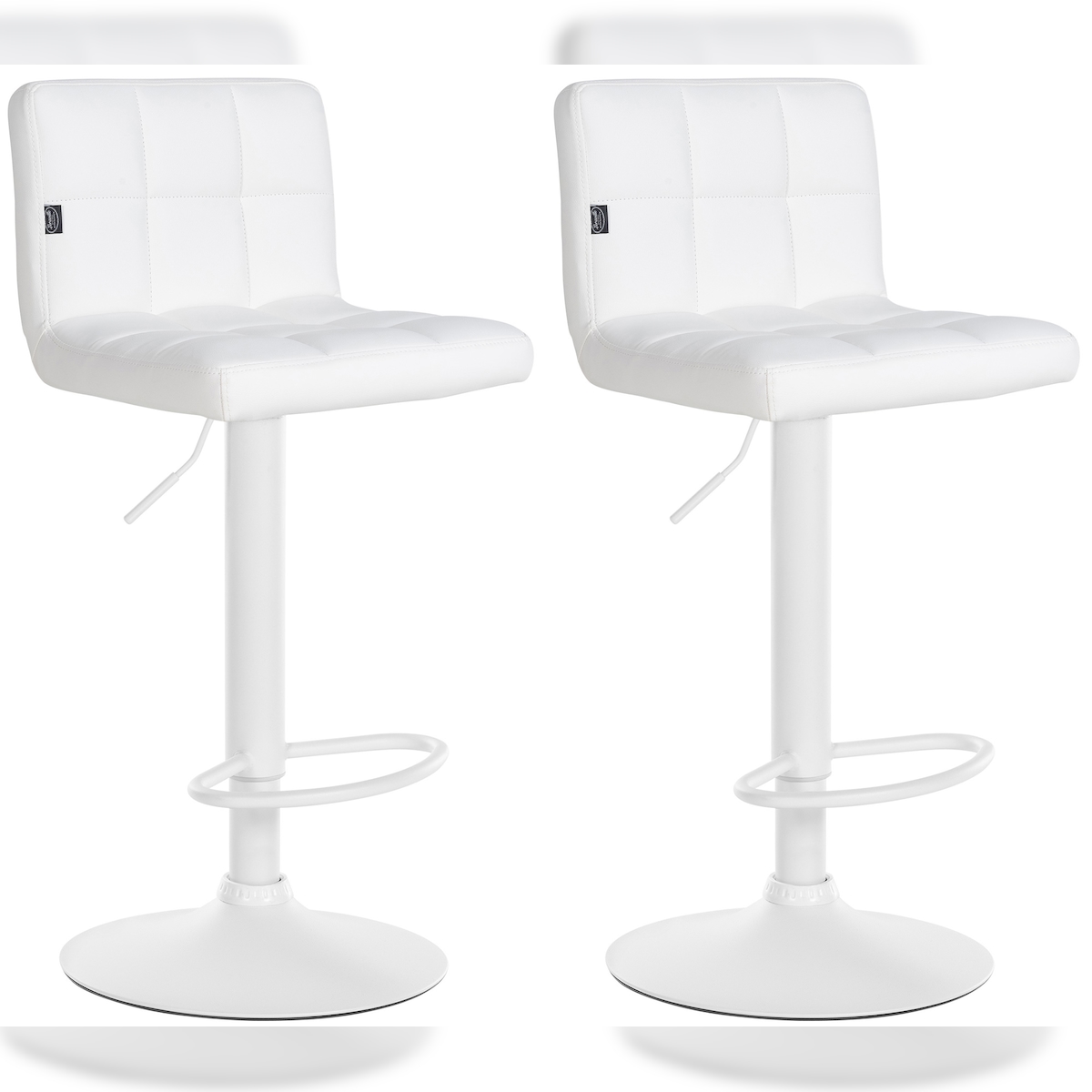 Proregal CHEFGASTRO 2er Set Barhocker LA PAZ Kunstleder Weiß HxBxT 85x40x40cm Kunstleder Weiß Barstuhl Image