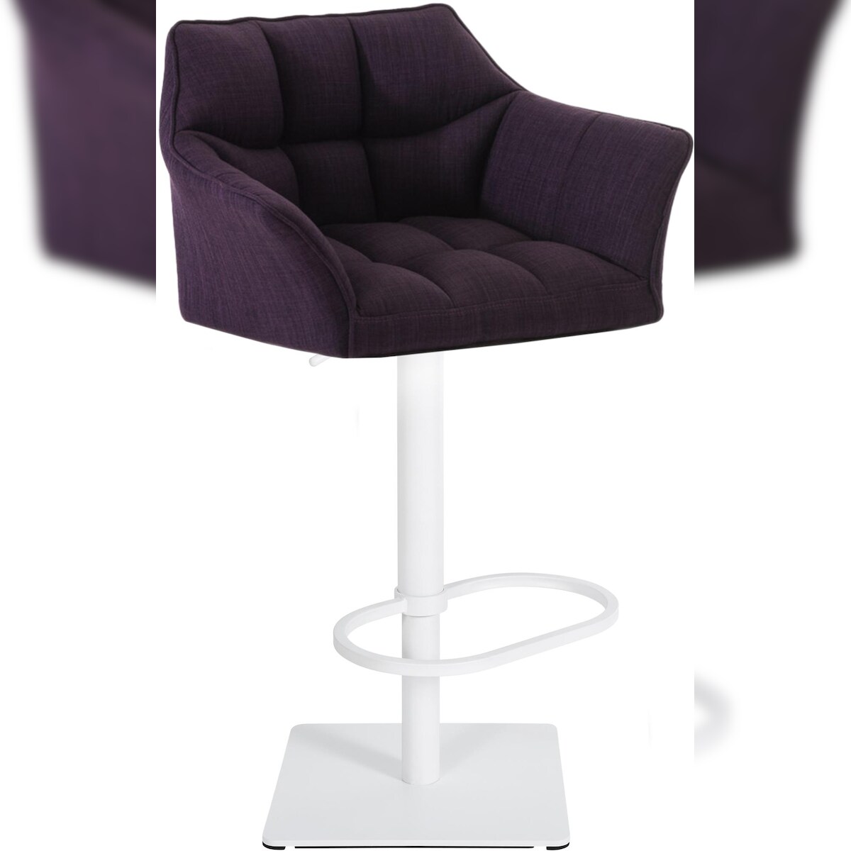 Proregal CHEFGASTRO Barhocker PHILADELPHIA Weiß Stoff HxBxT 88x64x45cm Stoff Lila Barstuhl