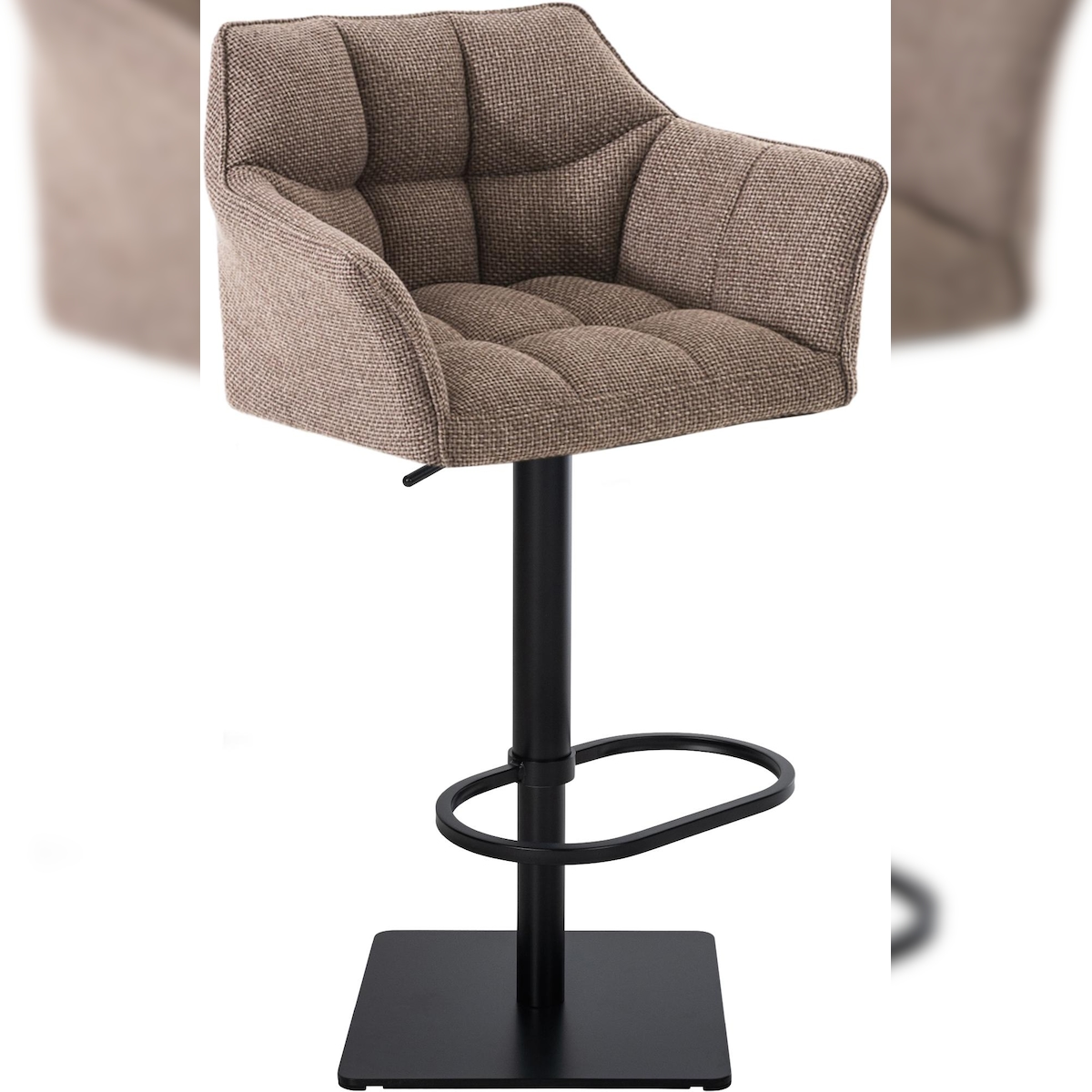 Proregal CHEFGASTRO Barhocker PHILADELPHIA Schwarz Stoff HxBxT 88x64x45cm Stoff Terrabraun Barstuhl Image