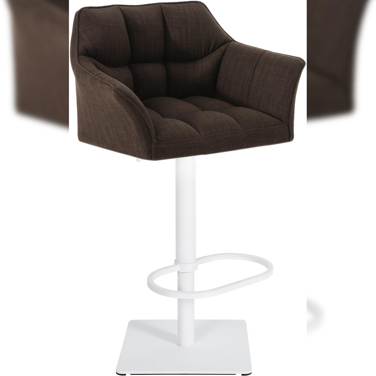 Proregal CHEFGASTRO Barhocker PHILADELPHIA Weiß Stoff HxBxT 88x64x45cm Stoff Braun Barstuhl