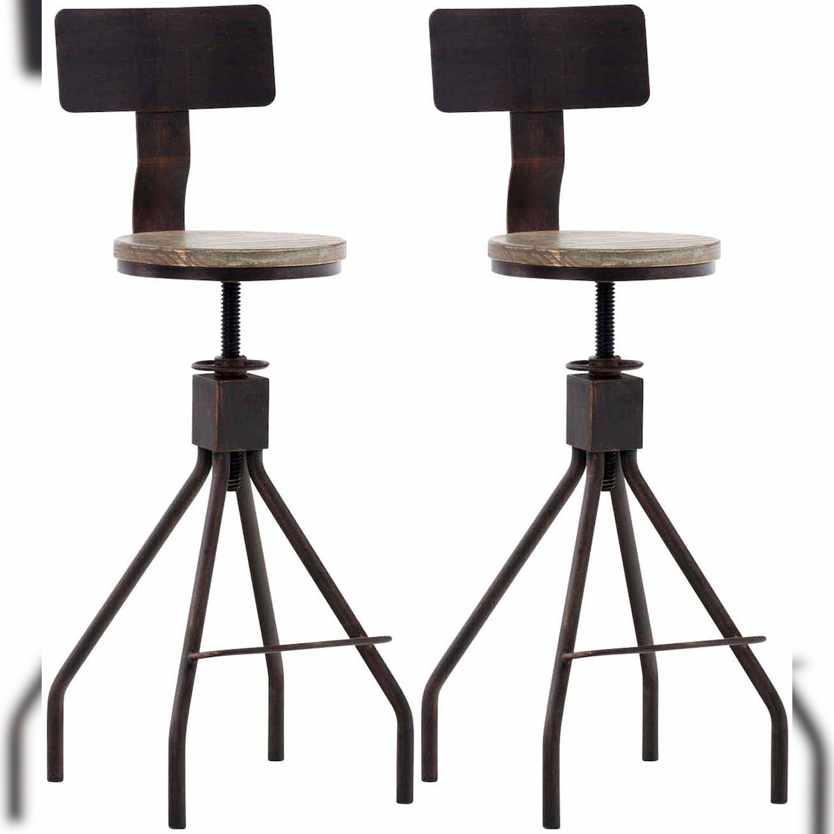 Proregal CHEFGASTRO 2er Set Barhocker NICE HxBxT 93x45x45cm Metall Bronze Barstuhl Image