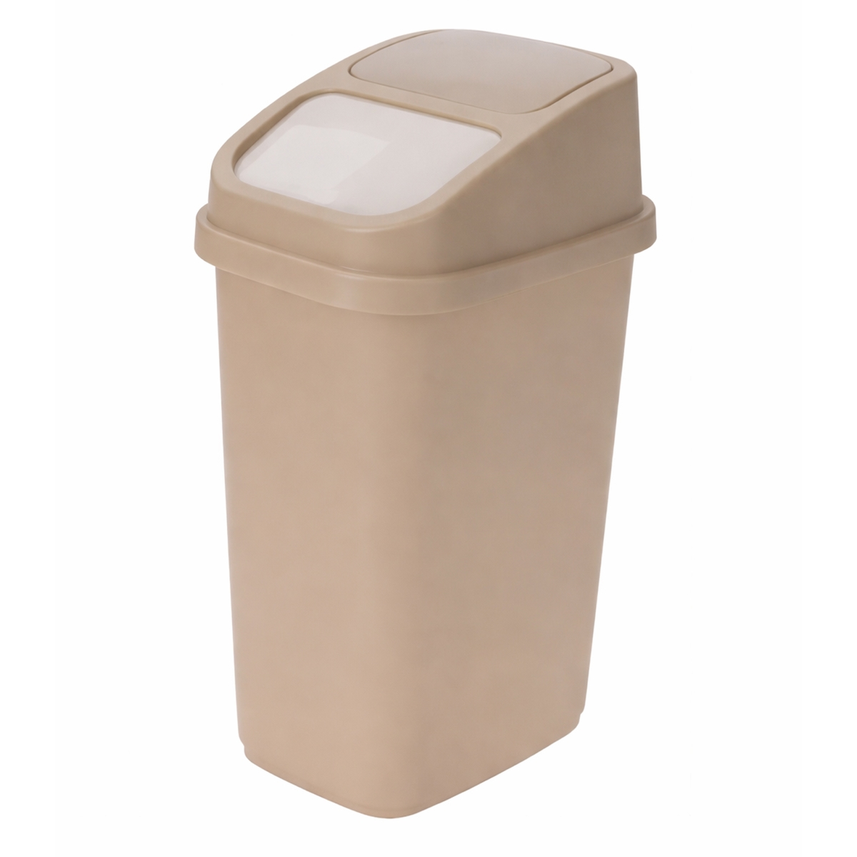 Mojawo Waste Bin Mülleimer Kosmetikeimer Bad Schwingdeckel 10L Beige Image
