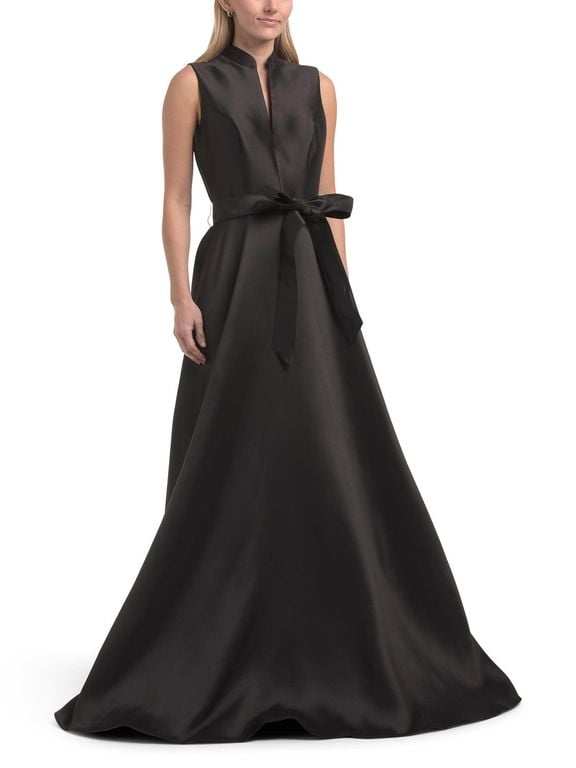 Sleeveless Shirt Gown For Polyester - Black - Tj Maxx Dresses