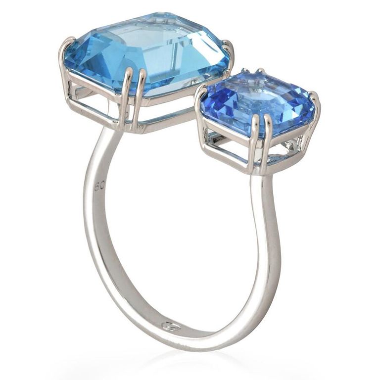 Millenia Open Ring, Size 52 - Blue - Swarovski Rings