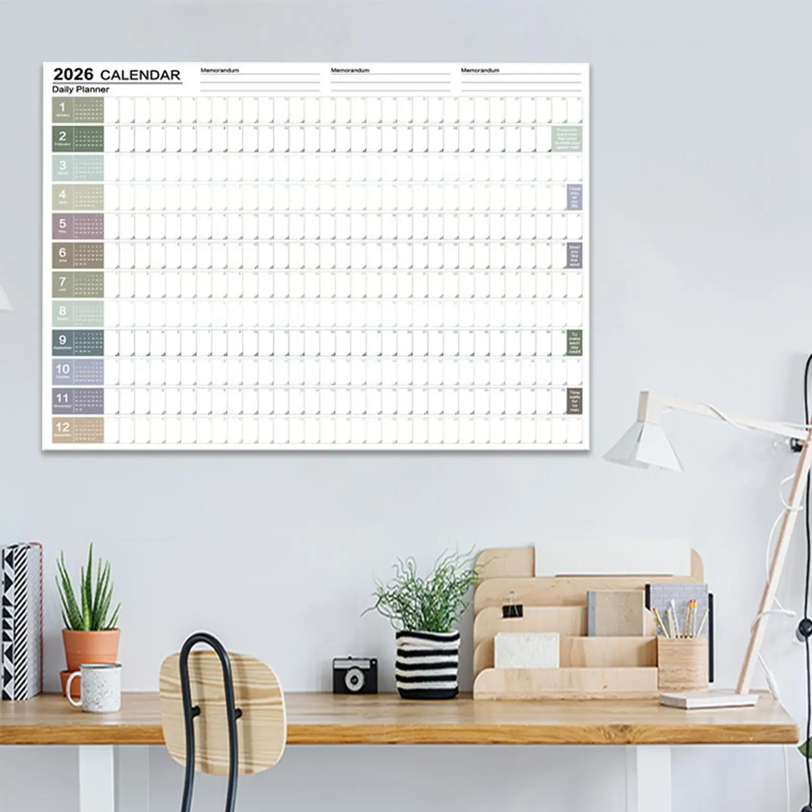 Wandkalender, Wandkalender, monatlicher Kalender, 12 Monate, gefaltet, 2026, Poster, Zeitplan, Organizer für Familie, Freunde, Studenten, Lehrer, Zuhause Image