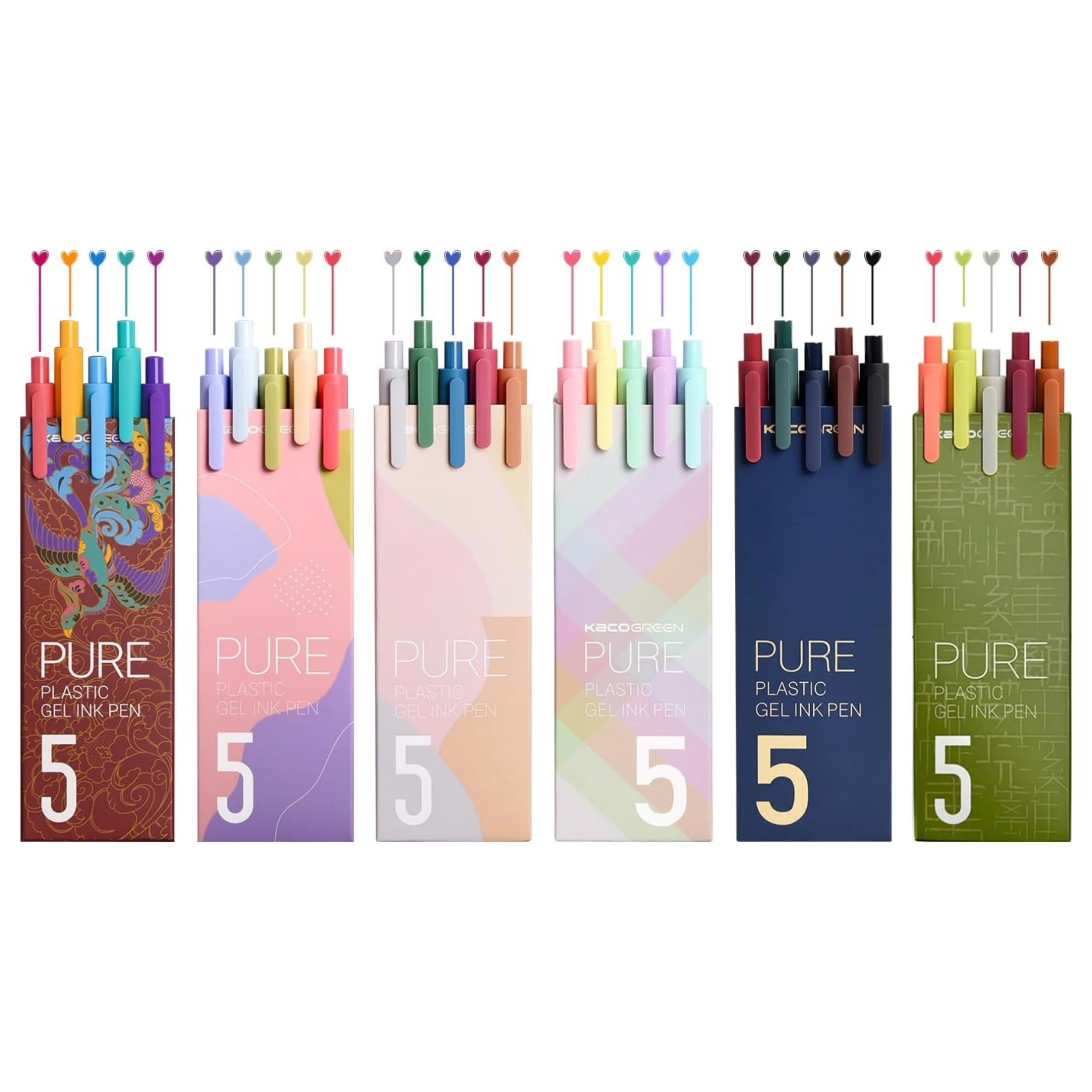 Kaco PURE Gelstifte, 30 Farben, 0,5 mm Spitzen, für Tagebücher, Büro und süßes Briefpapier. Image