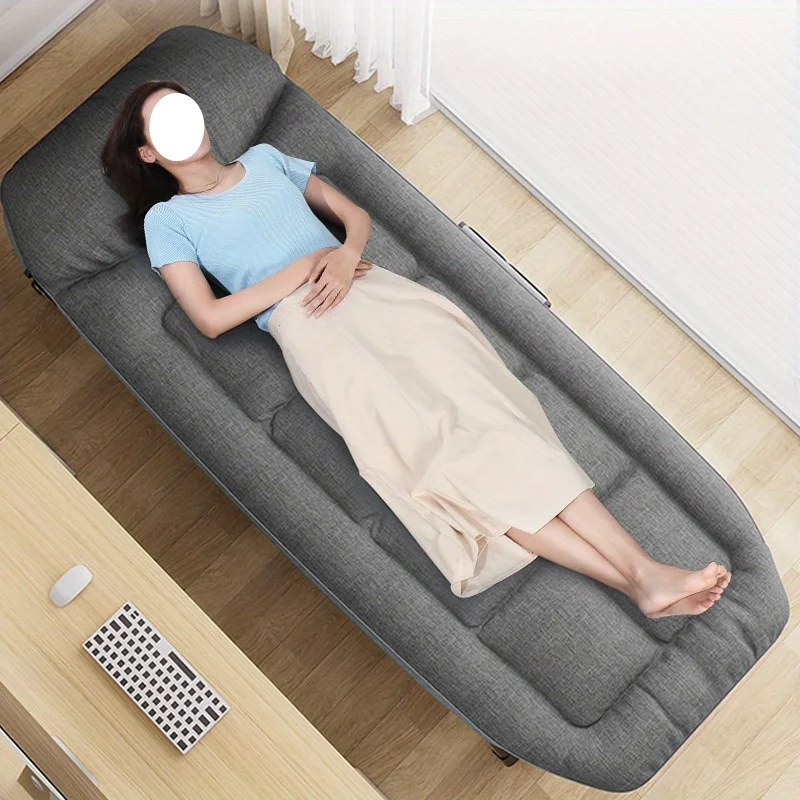 Tragbares und multifunktionales Klappbett – Einzelbett, gepolstertes Nickerchenbett für den Heim- und Bürogebrauch, Metallrahmen Image