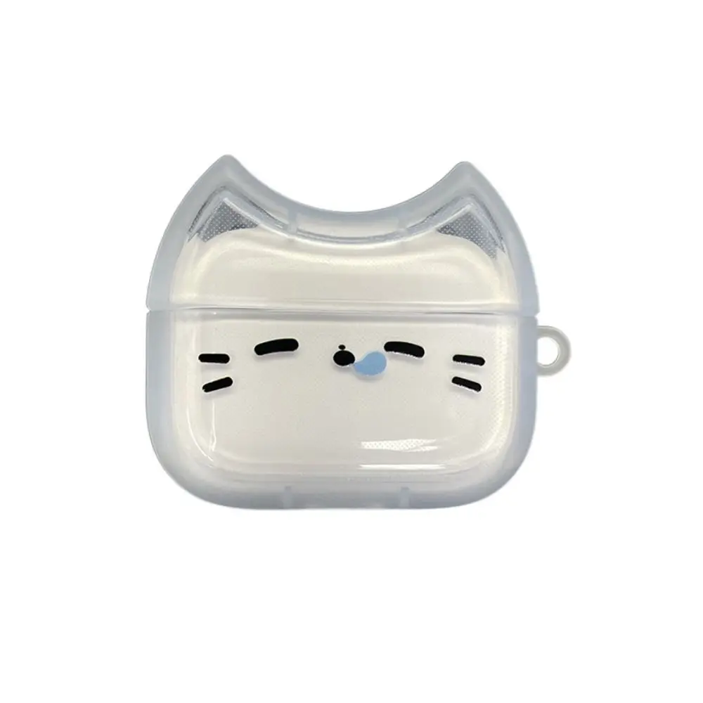 Anti-Fall Sleepy Cat Kopfhörerhülle, staubdicht, stoßfest, Kopfhörer-Schutzhülle mit Schlüsselanhänger für Airpods 4 3 2 1/ Pro/Pro2 Image