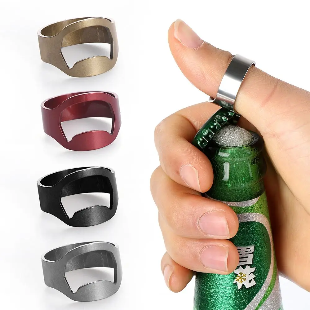 1pc einzigartige Bierflaschen öffner tragbare Fingerring Design Gläser Deckel entferner Edelstahl Küchen werkzeug Bar liefert Gadgets