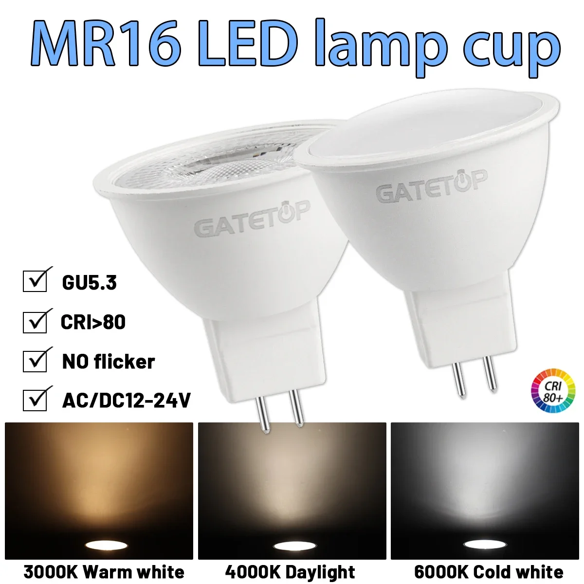 12 Stück LED-Lampe MR16 Strahler GU5.3 AC DC 12 V 24 V 120 Grad 38 Grad 7 W 700 lm 3000 K 4000 K Bombillas ersetzen 50 W Halogenlampe