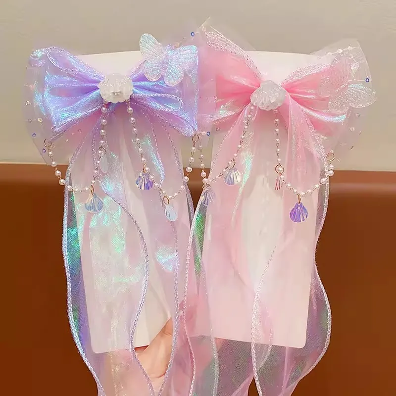 Meerjungfrau Prinzessin Streamer Haarschmuck Schleife Haarnadel kann geflochten werden Karte Mädchen antike geflochtene Kopfbedeckung Zubehör Haarnadel Image