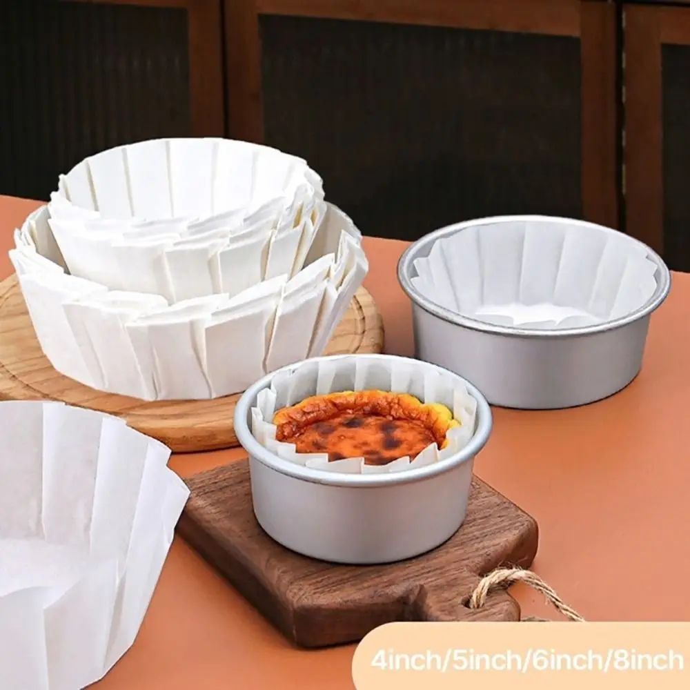 4/6/8inch faltbare Cupcake Liner Back becher Basken Kuchen Papier Pappbecher Einweg öl dichte Kuchen verpackung zum Backen in der Küche Image