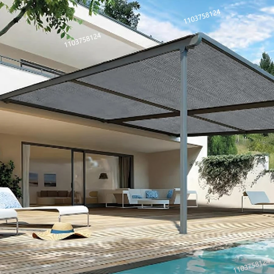 Sonnenschutznetz, Gartensonnenschutznetz für den Außenbereich, Terrassensonnenschutz, Camping-Sonnenschutzdach, UV-Schutz, HDPE-Sonnenschutzstoff Image