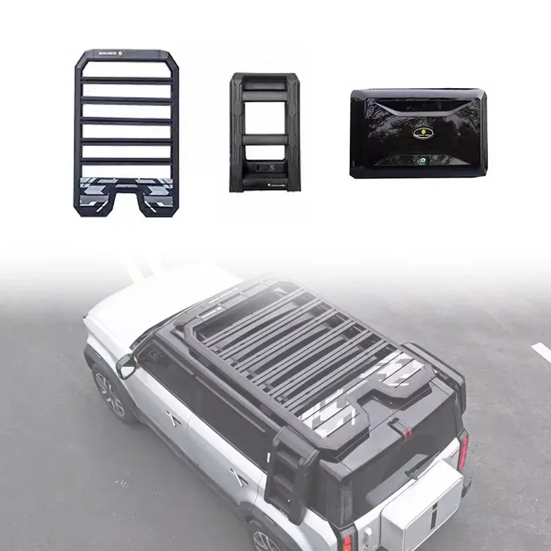 Hohe Qualität Off-Road Seite Box Dach Plattform Aluminium Lage Dach Rack Auto Seite Leiter Für Chery ICAR 03 Zubehör Image