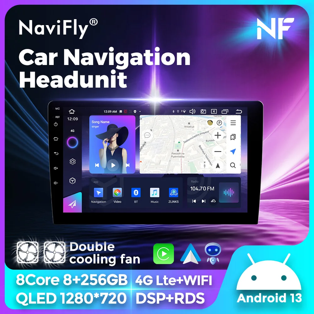 Android 13 Autoradio 9/10 Zoll 8GB+256GB Für Toyota VW Hyundai Nissan Kia Renault Navigation GPS Multimedia Video Spieler Carplay Image