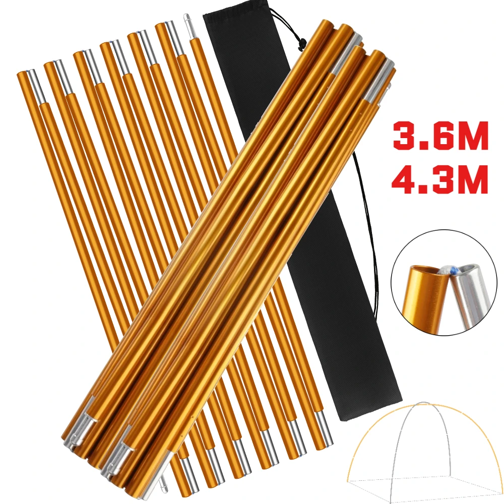 2 Stück/Paar Campingzeltstangen Aluminium Ersatzteile 3,6m 4,3m Stützstangen Outdoor-Zeltstangen Camping-Reparaturzubehör Image